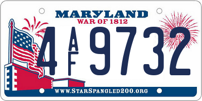 MD license plate 4AF9732