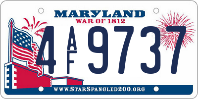 MD license plate 4AF9737