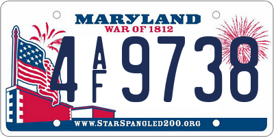 MD license plate 4AF9738