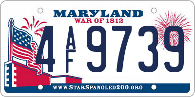 MD license plate 4AF9739