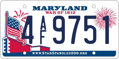 MD license plate 4AF9751
