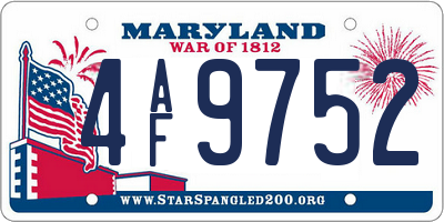 MD license plate 4AF9752