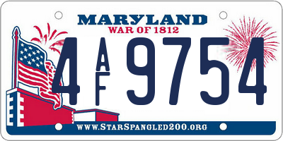 MD license plate 4AF9754