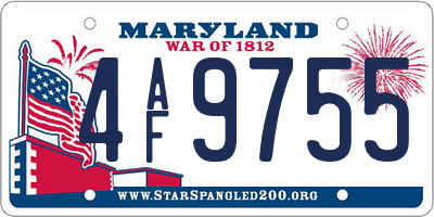 MD license plate 4AF9755