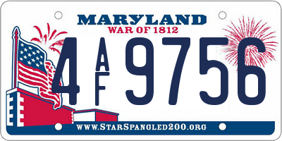 MD license plate 4AF9756