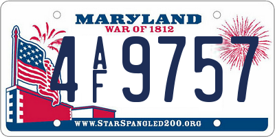 MD license plate 4AF9757