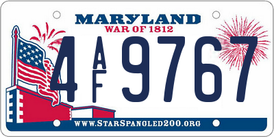 MD license plate 4AF9767