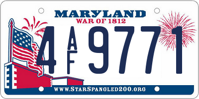 MD license plate 4AF9771