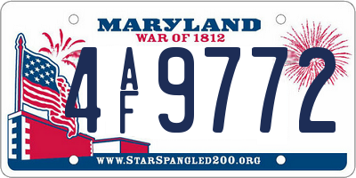 MD license plate 4AF9772