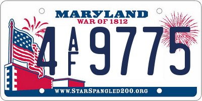 MD license plate 4AF9775