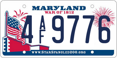 MD license plate 4AF9776