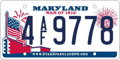 MD license plate 4AF9778
