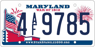 MD license plate 4AF9785