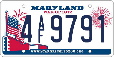 MD license plate 4AF9791