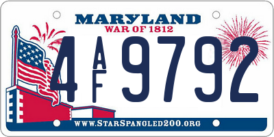 MD license plate 4AF9792