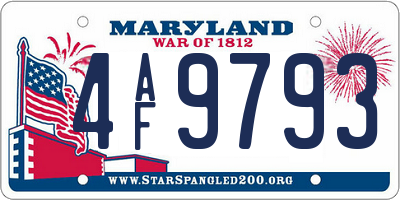 MD license plate 4AF9793