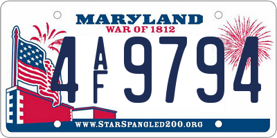 MD license plate 4AF9794