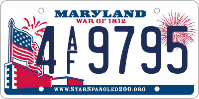 MD license plate 4AF9795