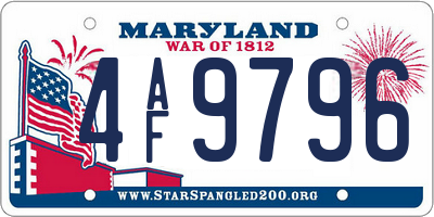MD license plate 4AF9796