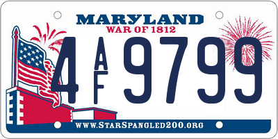 MD license plate 4AF9799