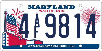 MD license plate 4AF9814