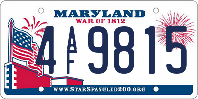 MD license plate 4AF9815