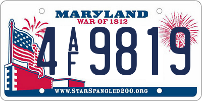 MD license plate 4AF9819
