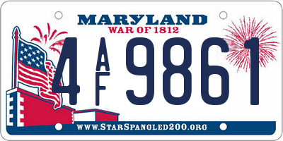 MD license plate 4AF9861