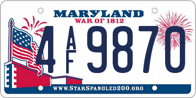MD license plate 4AF9870