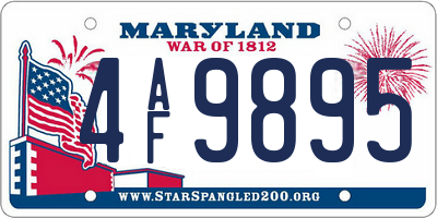 MD license plate 4AF9895