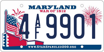 MD license plate 4AF9901