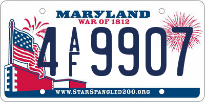 MD license plate 4AF9907