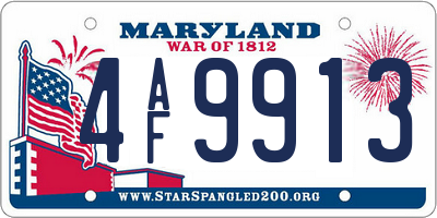 MD license plate 4AF9913