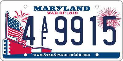 MD license plate 4AF9915