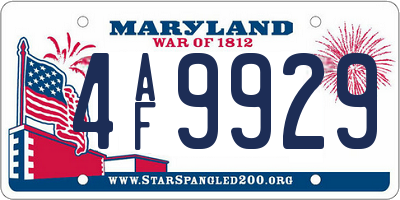 MD license plate 4AF9929