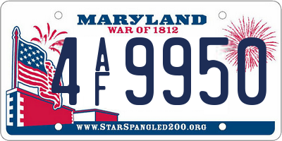 MD license plate 4AF9950