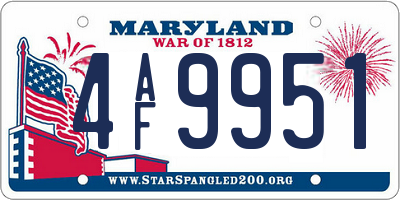 MD license plate 4AF9951