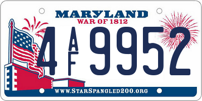 MD license plate 4AF9952