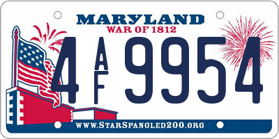 MD license plate 4AF9954