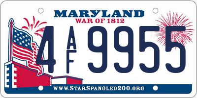 MD license plate 4AF9955