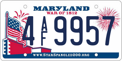 MD license plate 4AF9957