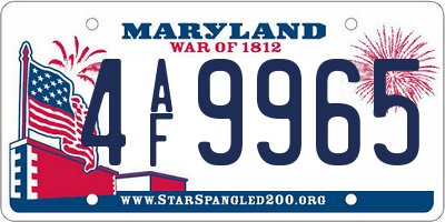 MD license plate 4AF9965