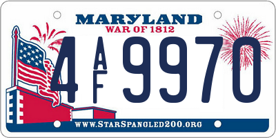 MD license plate 4AF9970