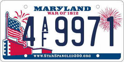 MD license plate 4AF9971