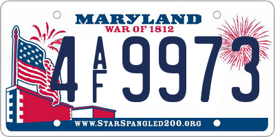 MD license plate 4AF9973
