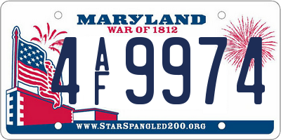 MD license plate 4AF9974