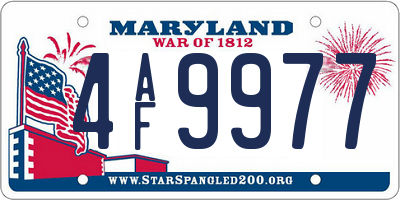 MD license plate 4AF9977