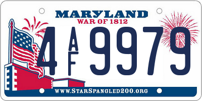 MD license plate 4AF9979