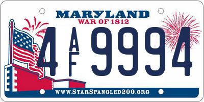 MD license plate 4AF9994