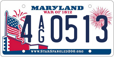 MD license plate 4AG0513